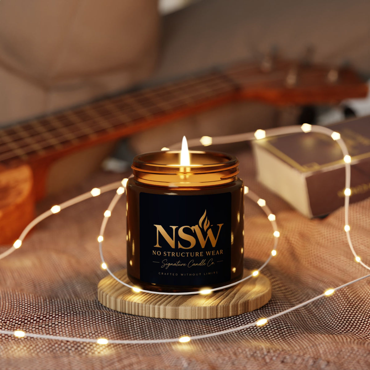 Scented Soy Candle (Multi-Size, Amber Jar)