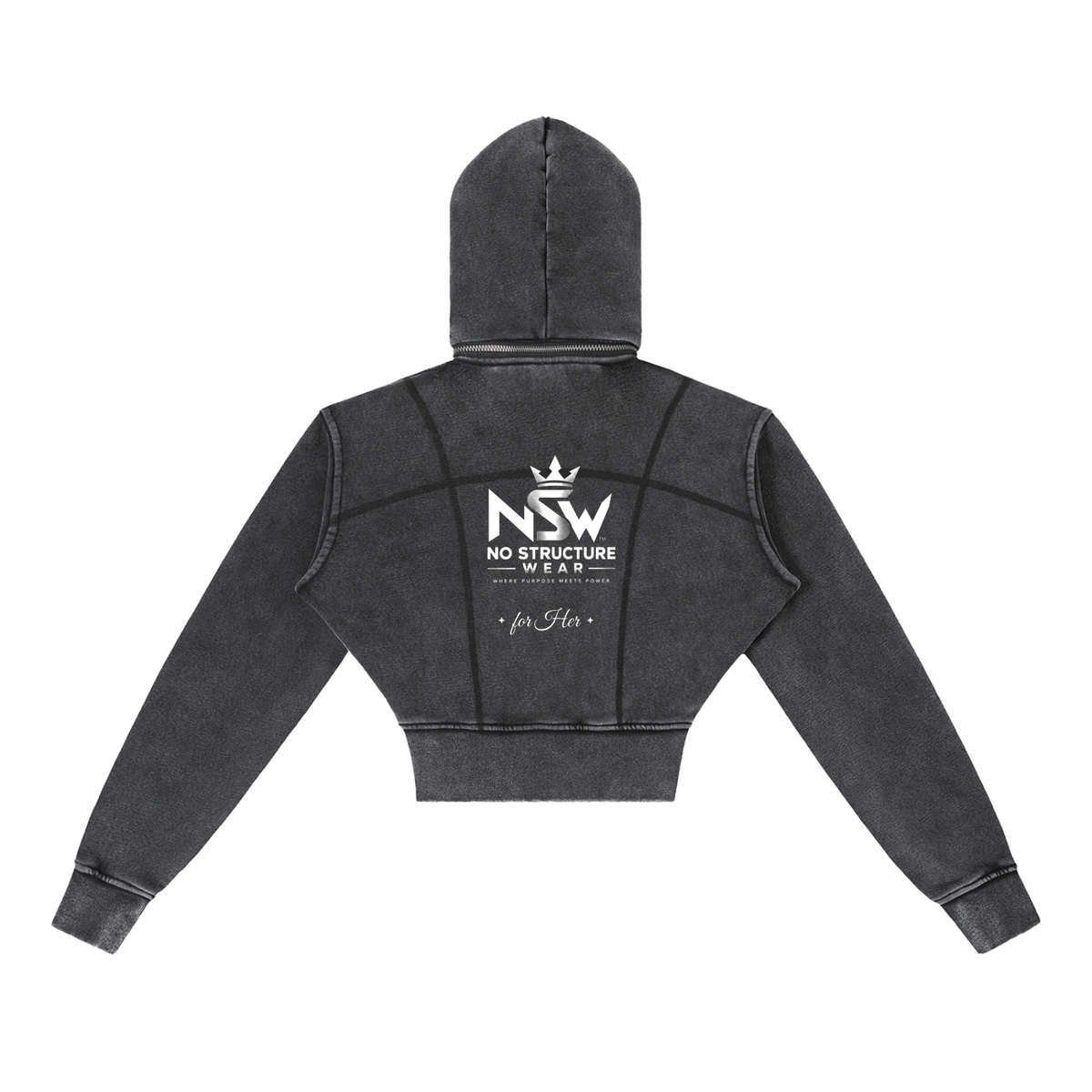 NSW Vintage Washed Cropped Fleece Hoodie