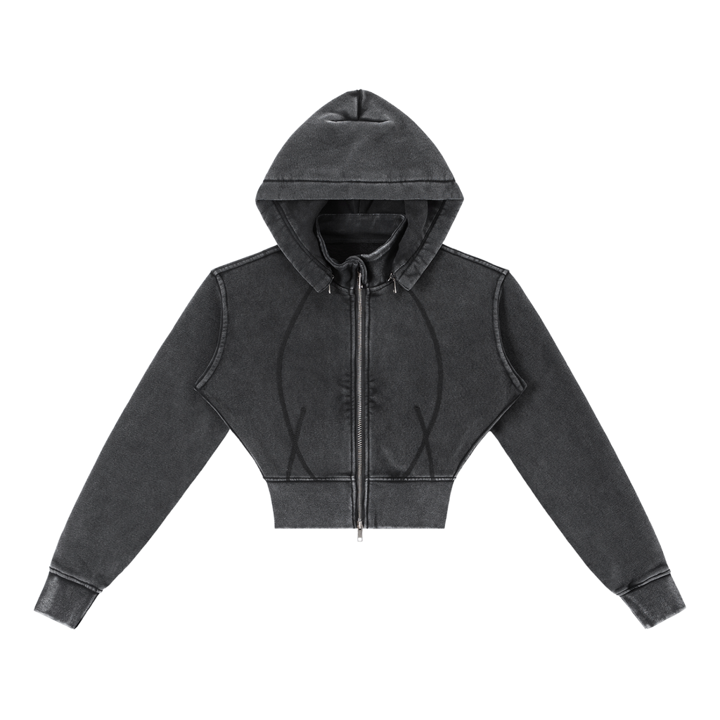 NSW Vintage Washed Cropped Fleece Hoodie