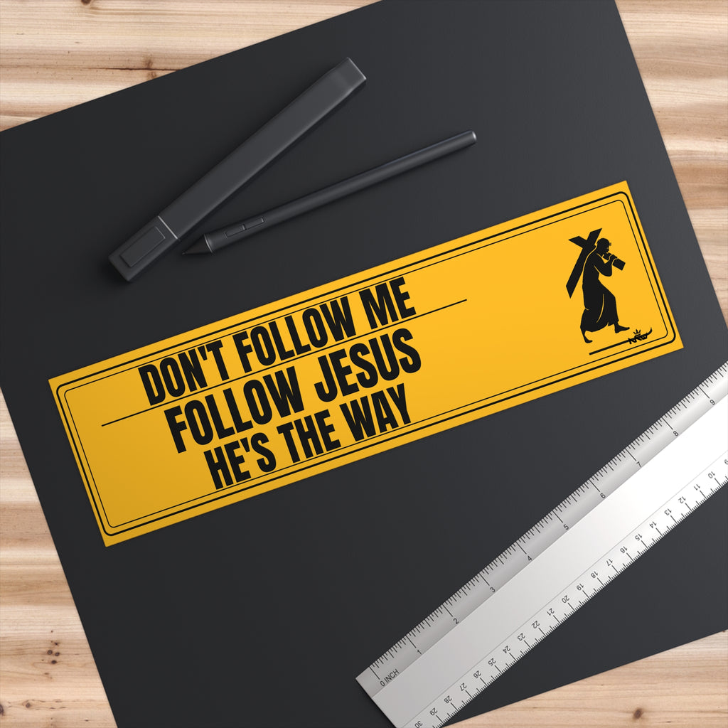 Follow Jesus Bumper Stickers ( Gold )