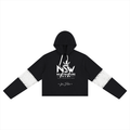 NSW Women’s Cropped Lace-Panel Hoodie